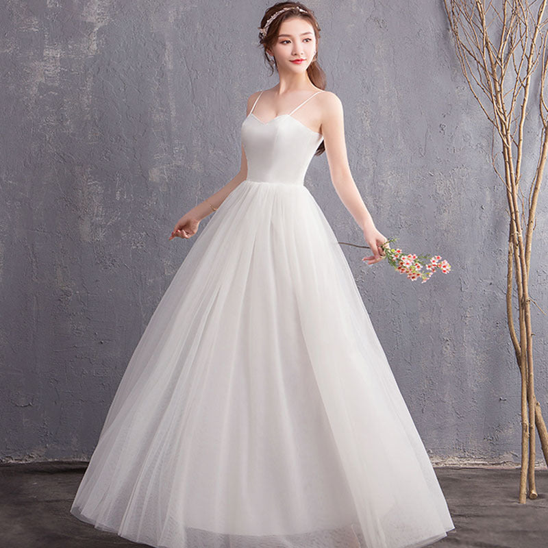 Performance Evening Dress Spring New Wedding Dress Bridesmaid Dress Strap Long Travel Photo Couple Photo Light Wedding Dress