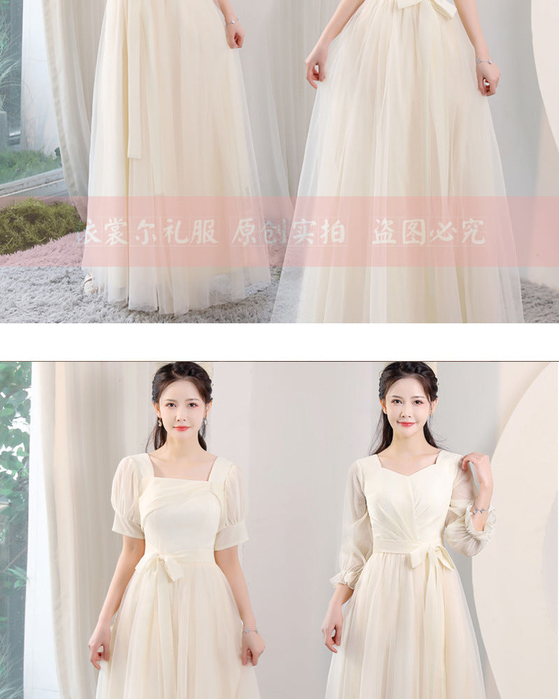 Bridesmaid Dress 2024 New Sisters Group Niche plus Size Slimming Adult Graduation Host Sisters Group Evening Dress