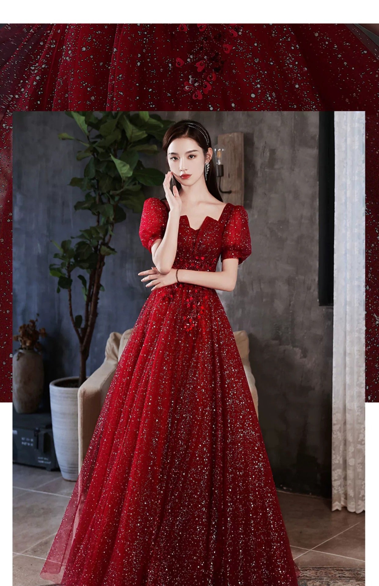 Toast Dress Bride 2024 Red New Style Wedding High-End Elegant Engagement Evening Dress Women's Gauze Dress Autumn