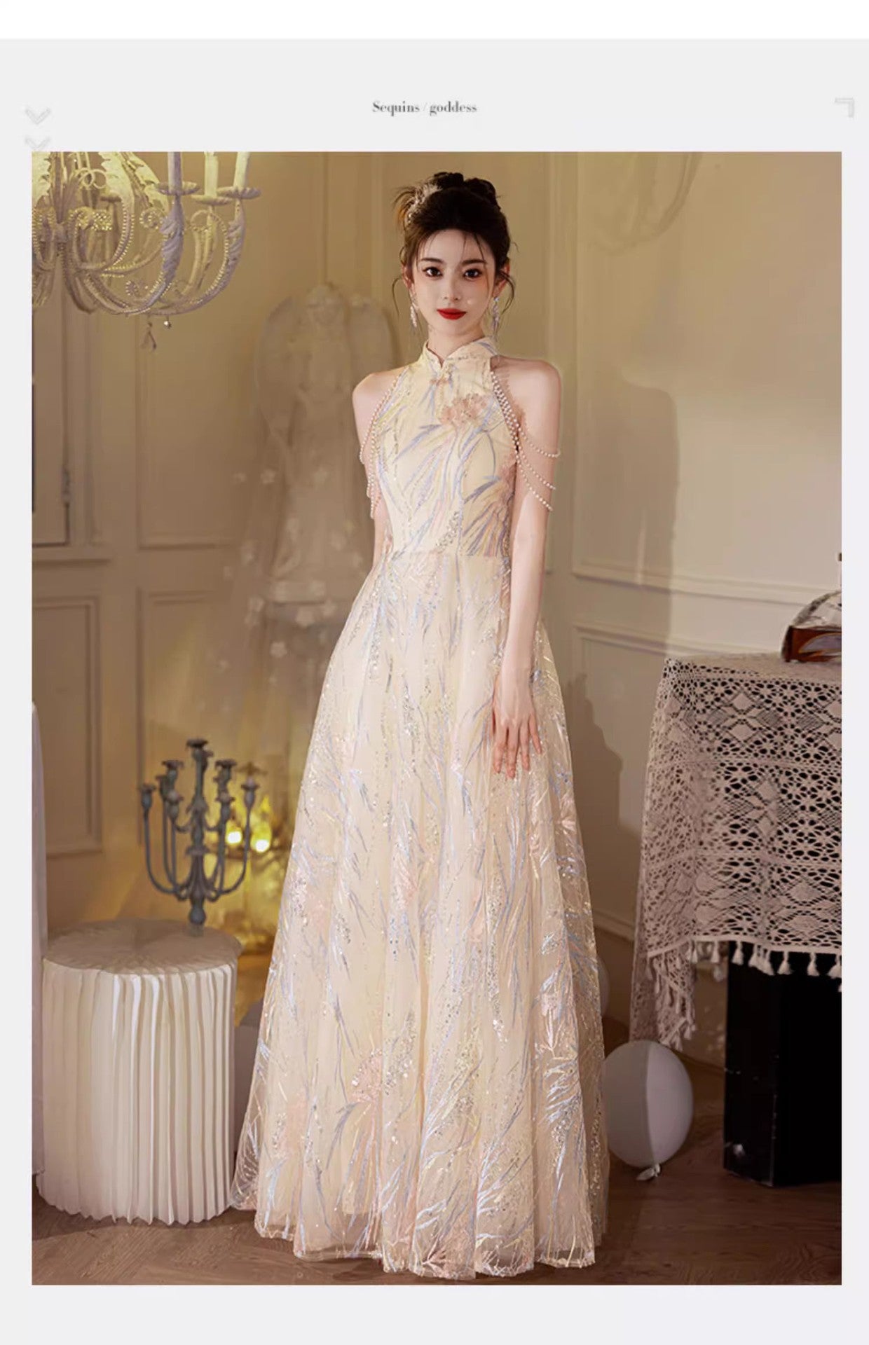 New Chinese Style High-End Light Luxury Engagement Evening Dress Women's 2024 New High-End Toast Dress Bride Temperament Long