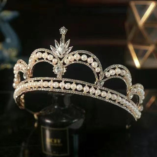 Hair Crown Headdress Korean Style Bridal Crown Wedding Headdress Wedding Dress Accessories Birthday Crown Tuinga H82o2