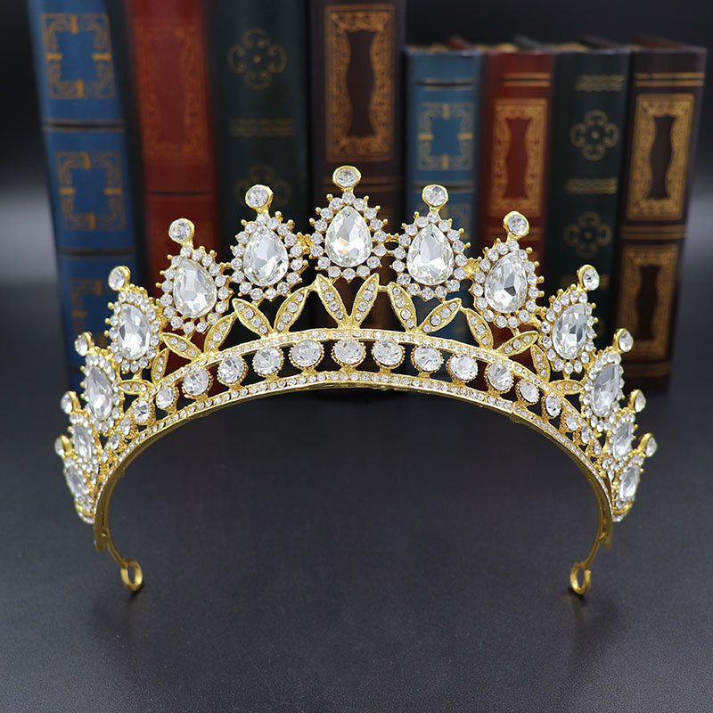 hair Crown European And American Bride Crown Baroque Drop-Shaped Diamond Princess Crown Performance Birthday Headdress Wedding Dress Accessories Crown LAS392