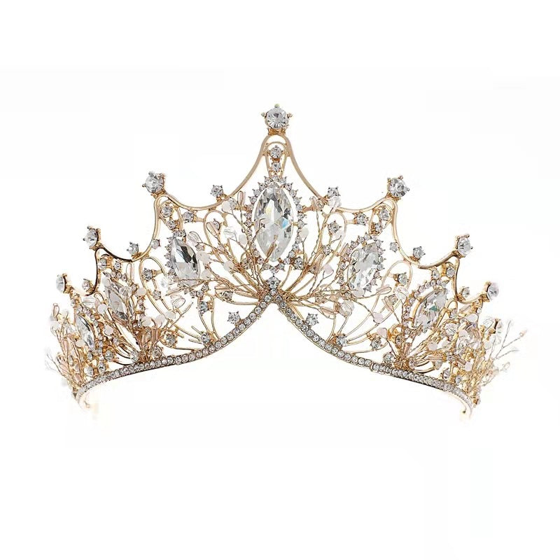 Hair Crown Alloy Diamond Crystal Crown Headdress Adult Ceremony Birthday Crown Wedding Dress Accessories Bride Tuinga Ornament H892