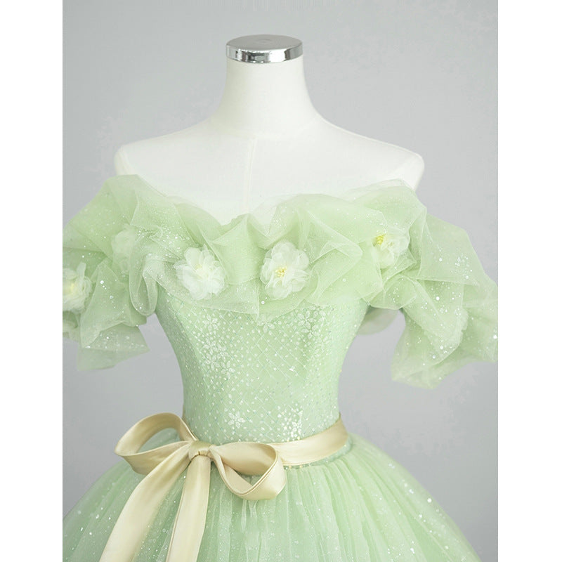 Light Green Apple Green Off Shoulder Party Evening Dress Birthday Party Dress Dinner Dress Novelty Wedding Dress 2023 H 969