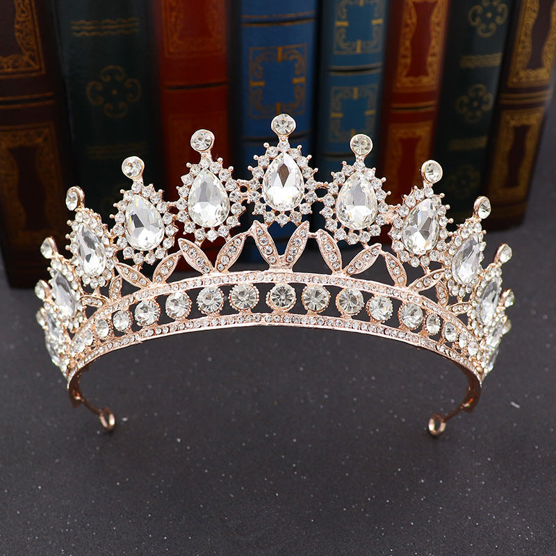 hair Crown European And American Bride Crown Baroque Drop-Shaped Diamond Princess Crown Performance Birthday Headdress Wedding Dress Accessories Crown LAS392