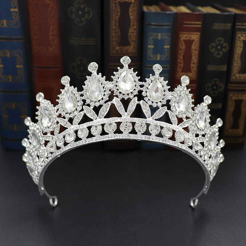 hair Crown European And American Bride Crown Baroque Drop-Shaped Diamond Princess Crown Performance Birthday Headdress Wedding Dress Accessories Crown LAS392