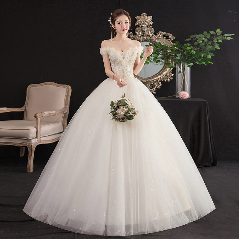 Wedding Dress Korean-Style Diamond Floor-Length Wedding Dress Tube Top Lace-up H009