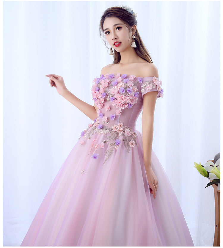 Evening Dress Host Costume Vocal Music Art Test Student Singing Bel Canto Solo Stage Dress Women's Long H829