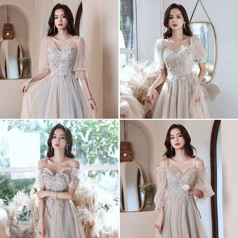 Bridesmaid Dress Women's Spring 2022 New Wedding Fairy Female Friends Sisters Party Party Dress Slimming Long H667