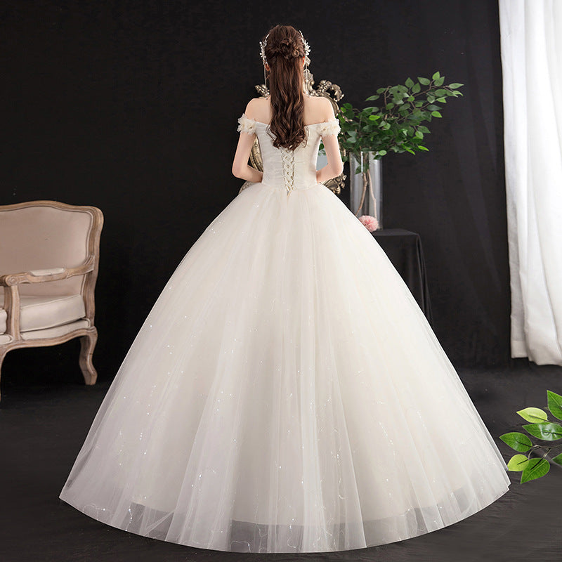 Wedding Dress Korean-Style Diamond Floor-Length Wedding Dress Tube Top Lace-up H009