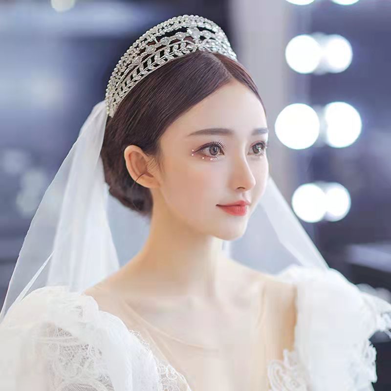 Hair Crown Headdress Crown High-Grade Korean Style Wedding Dress Wedding Crown Photo Style Niche Hair Accessories Adult Gift Female H283