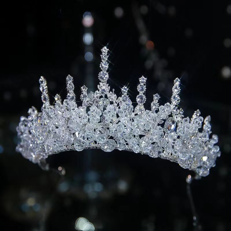 New Crown Headdress Bridal Hair Accessories Wedding Crown Wedding Dress Accessories High-End Crystal Princess Birthday Crown