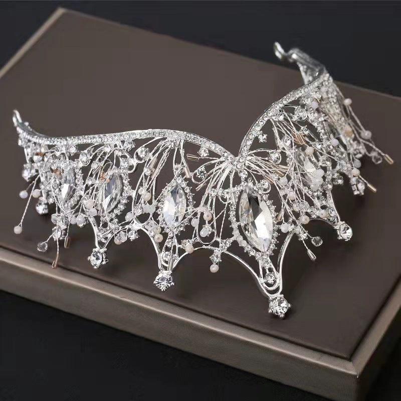 Hair Crown Alloy Diamond Crystal Crown Headdress Adult Ceremony Birthday Crown Wedding Dress Accessories Bride Tuinga Ornament H892