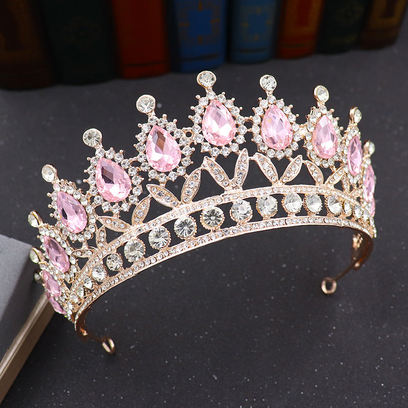 hair Crown European And American Bride Crown Baroque Drop-Shaped Diamond Princess Crown Performance Birthday Headdress Wedding Dress Accessories Crown LAS392