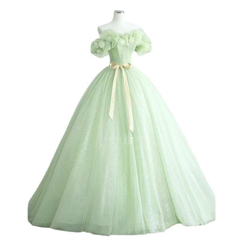 Light Green Apple Green Off Shoulder Party Evening Dress Birthday Party Dress Dinner Dress Novelty Wedding Dress 2023 H 969