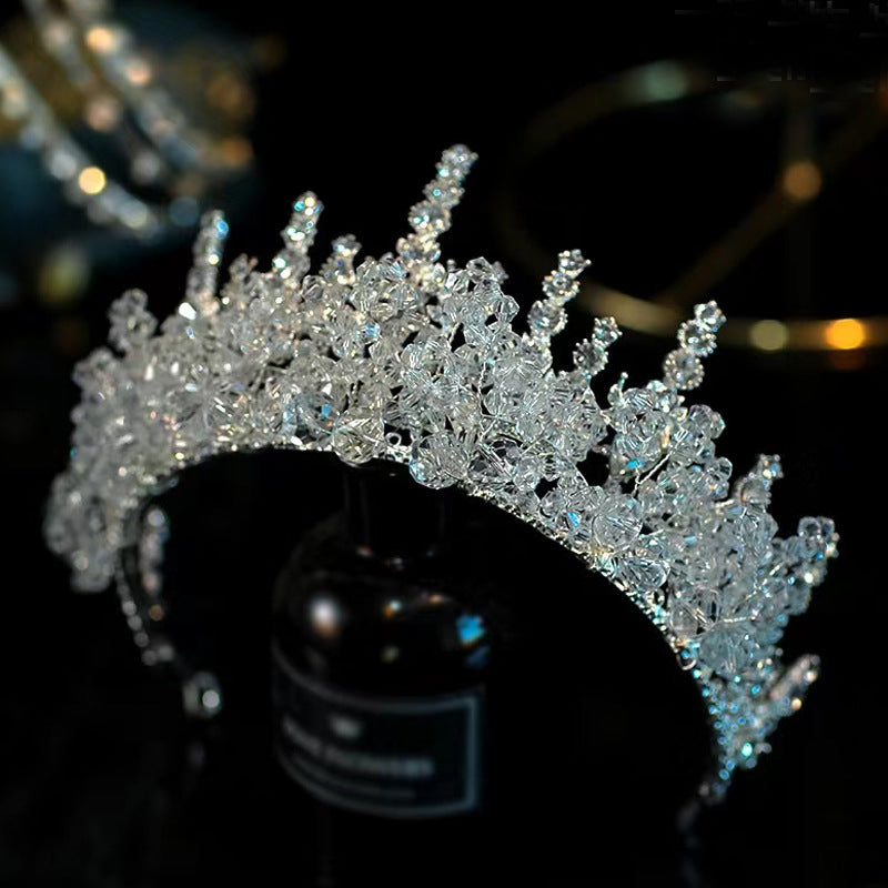 New Crown Headdress Bridal Hair Accessories Wedding Crown Wedding Dress Accessories High-End Crystal Princess Birthday Crown