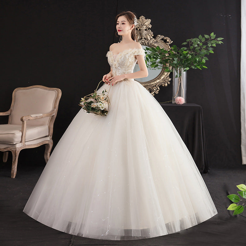 Wedding Dress Korean-Style Diamond Floor-Length Wedding Dress Tube Top Lace-up H009