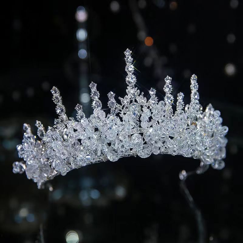 New Crown Headdress Bridal Hair Accessories Wedding Crown Wedding Dress Accessories High-End Crystal Princess Birthday Crown