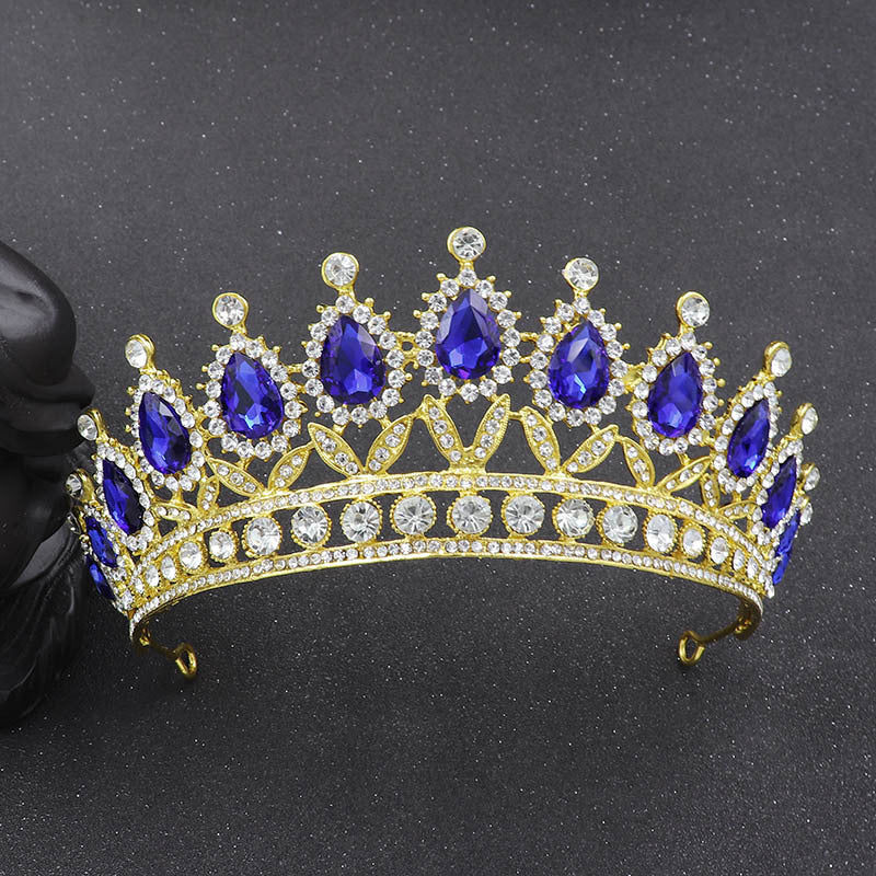 hair Crown European And American Bride Crown Baroque Drop-Shaped Diamond Princess Crown Performance Birthday Headdress Wedding Dress Accessories Crown LAS392