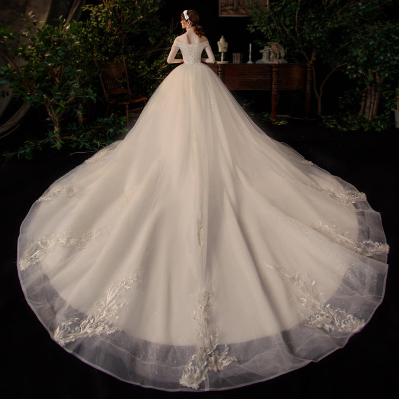 Starry Sky Main Wedding Dress 2022 New Wedding Dress Bride Graceful Mori Super Fairy Dream French Floor-Length Wedding Dress H224