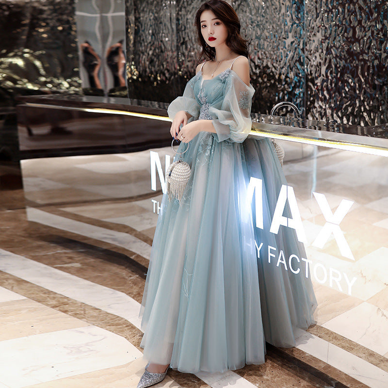 Dress Graduation Ceremony Dinner Party Dress Adult Ceremony Mori Style Model Catwalk Sling Annual Meeting Dress H828