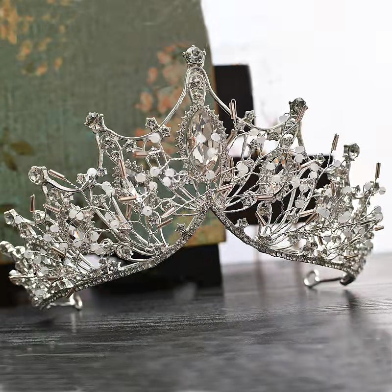 Hair Crown Alloy Diamond Crystal Crown Headdress Adult Ceremony Birthday Crown Wedding Dress Accessories Bride Tuinga Ornament H892