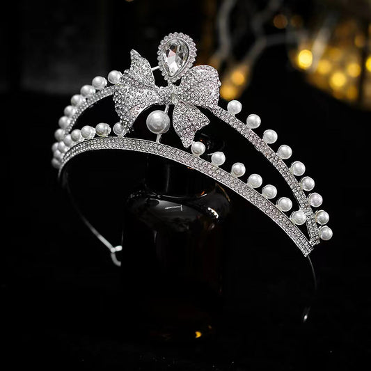 Hair Crown Alloy Rhinestone Pearl Crown Wedding Dress Tuinga Wedding Headdress Bridal Crown Adult Ceremony Birthday Crown H823