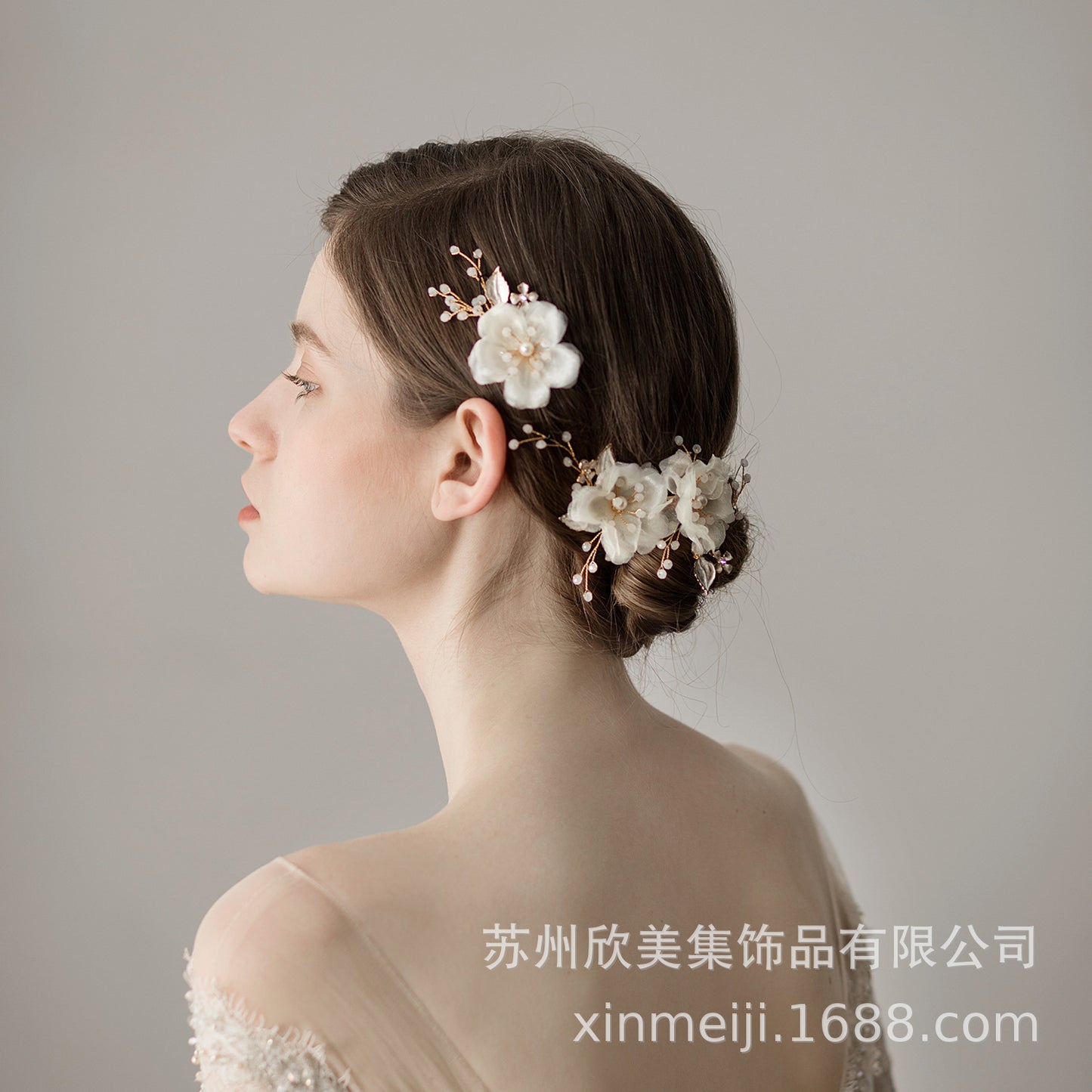 Bridal Headdress Super Fairy Sweet Chiffon Flower Hairpin Set Wedding Dress Accessories Wholesale