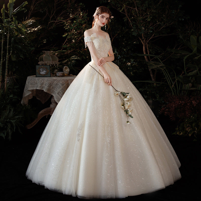 Starry Sky Main Wedding Dress 2022 New Wedding Dress Bride Graceful Mori Super Fairy Dream French Floor-Length Wedding Dress H224