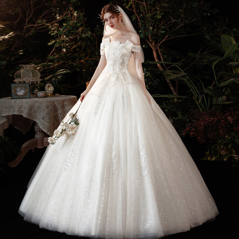 Starry Sky Main Wedding Dress 2022 New Wedding Dress Bride Graceful Mori Super Fairy Dream French Floor-Length Wedding Dress H224