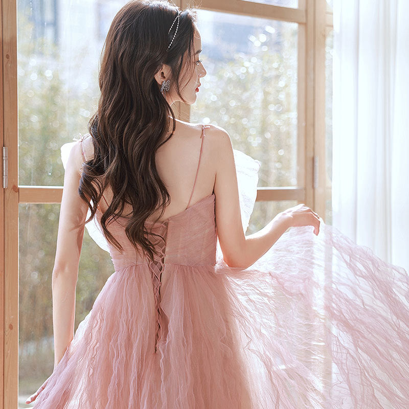 Pink Evening Dress Banquet Elegant Lady of Note Temperament Host Long Dress Guest Dress for Dinner Party Birthday Birthday Lovely Wedding H890