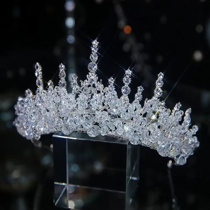 New Crown Headdress Bridal Hair Accessories Wedding Crown Wedding Dress Accessories High-End Crystal Princess Birthday Crown