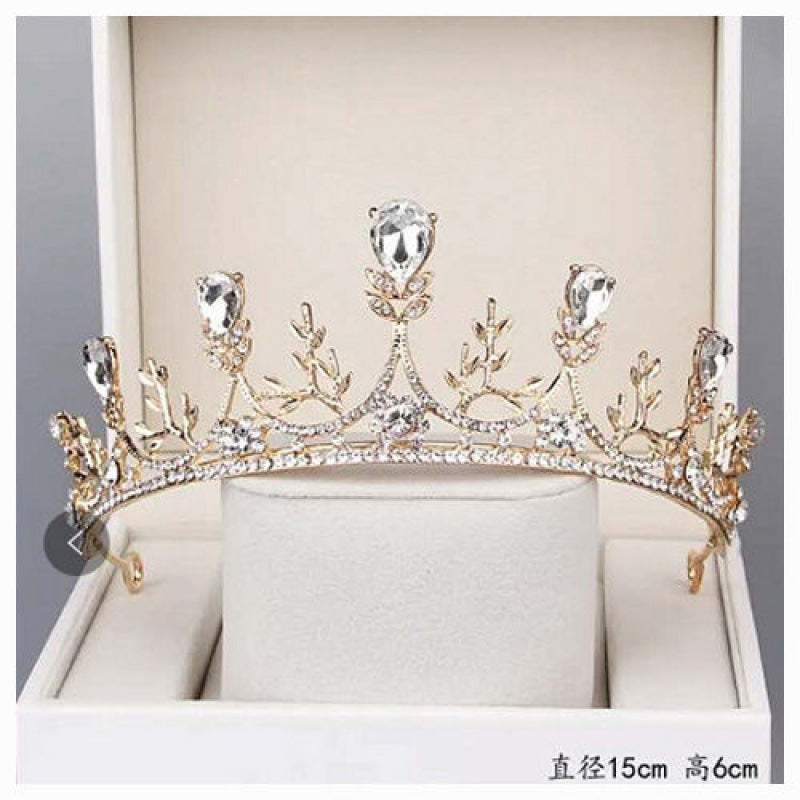 Crown Headdress Bride Black Baroque 18-Year-Old Adult Ceremony Princess Little Girl Birthday Super Fairy Performance Crown