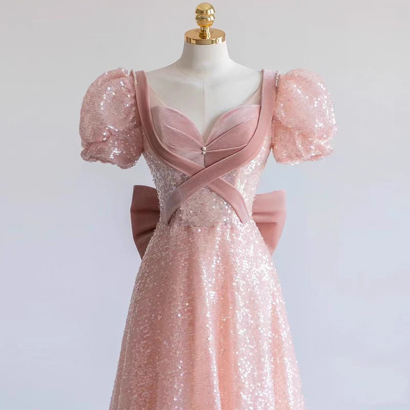 Pink Evening Dress for Women New Long High-End Temperament Ladies Annual Meeting L0671