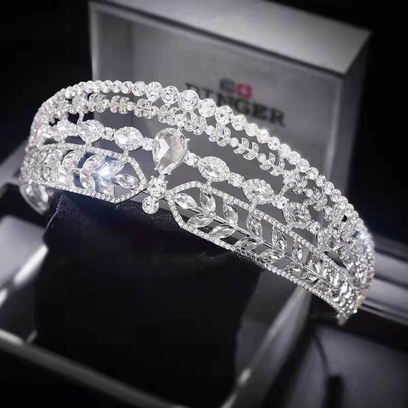 Hair Crown Headdress Crown High-Grade Korean Style Wedding Dress Wedding Crown Photo Style Niche Hair Accessories Adult Gift Female H283