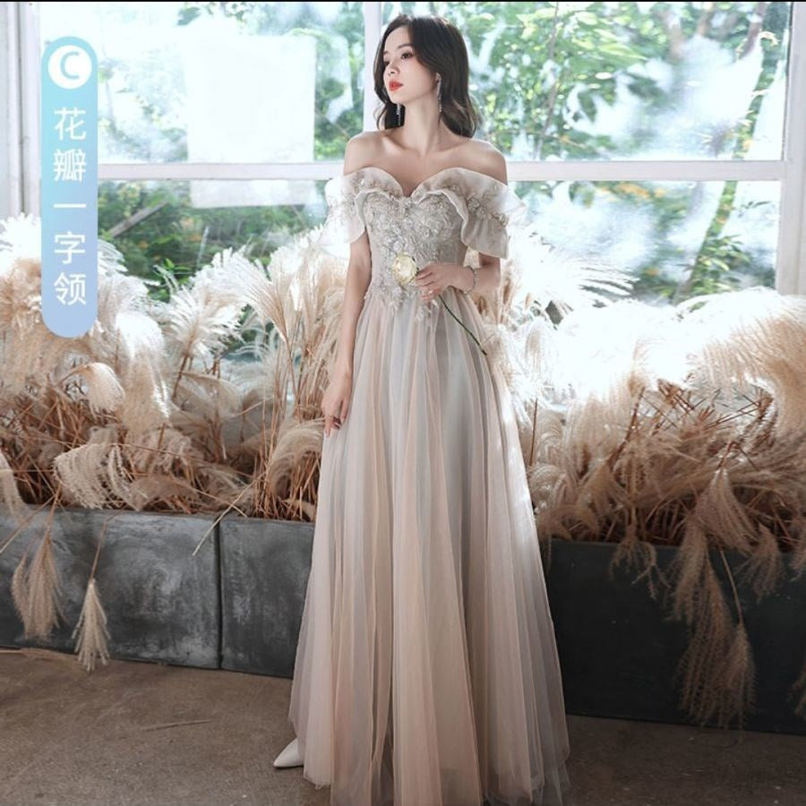 Bridesmaid Dress Women's Spring 2022 New Wedding Fairy Female Friends Sisters Party Party Dress Slimming Long H667