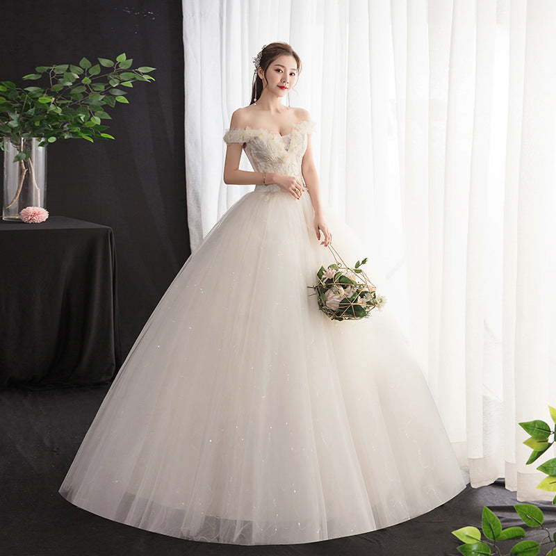 Wedding Dress Korean-Style Diamond Floor-Length Wedding Dress Tube Top Lace-up H009