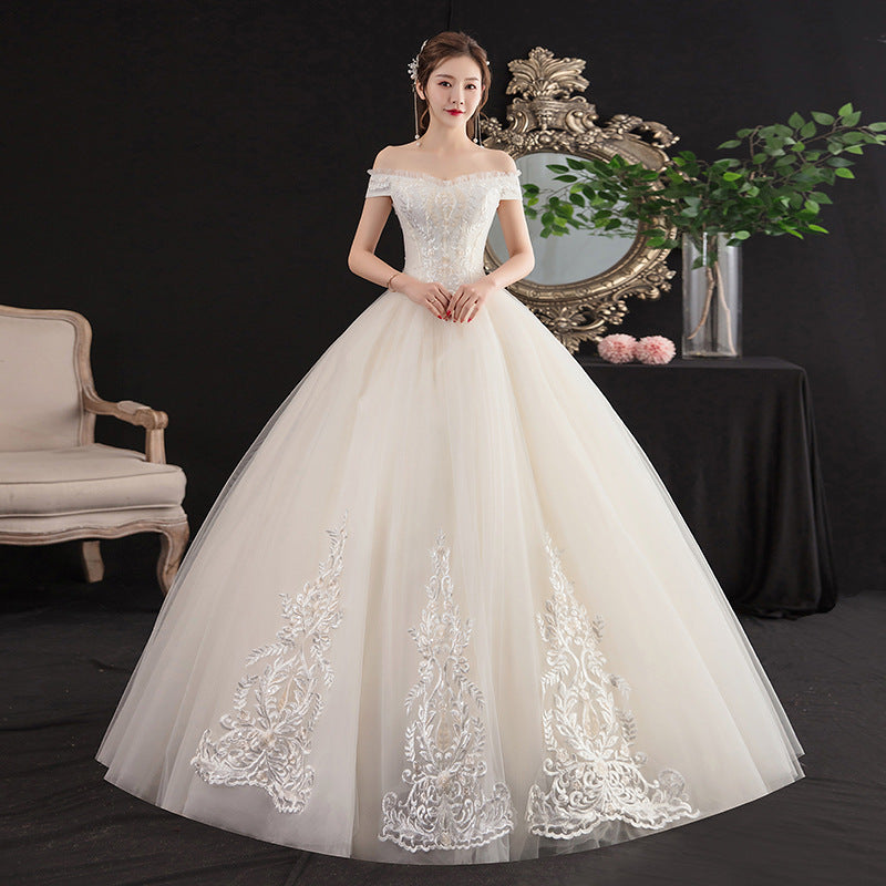 Wedding Dress Dinner Retro Minimalist Long Sleeve Trailing Hepburn H335