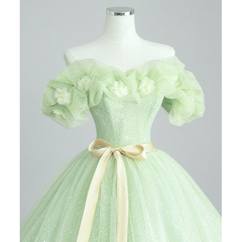 Light Green Apple Green Off Shoulder Party Evening Dress Birthday Party Dress Dinner Dress Novelty Wedding Dress 2023 H 969