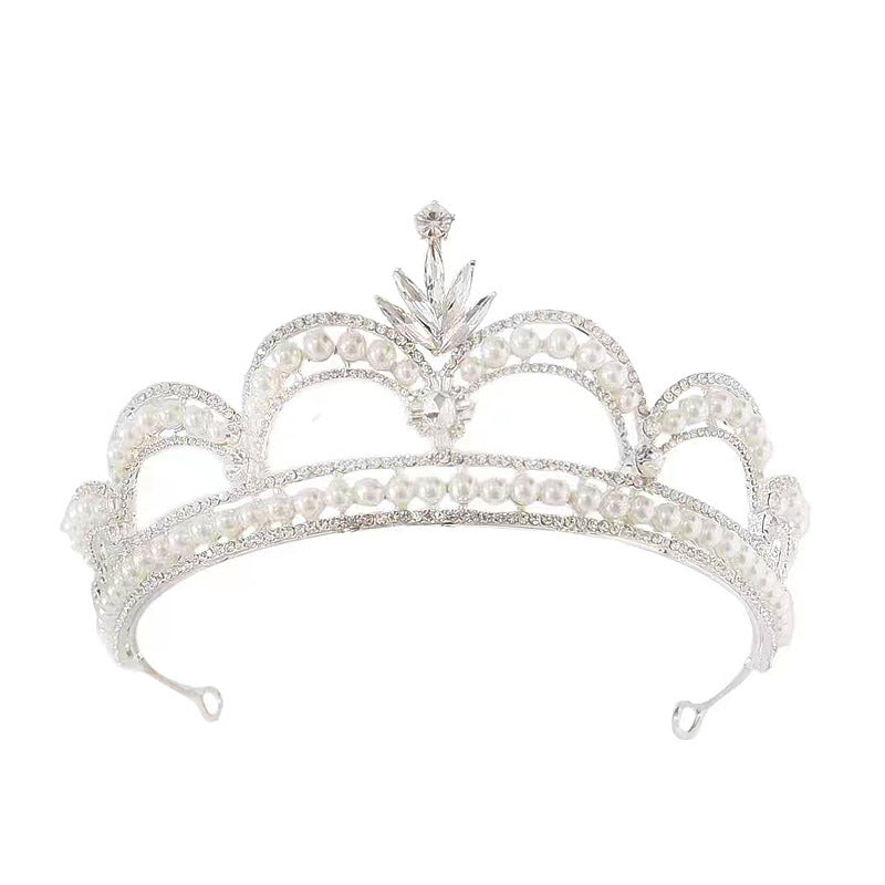 Hair Crown Headdress Korean Style Bridal Crown Wedding Headdress Wedding Dress Accessories Birthday Crown Tuinga H82o2