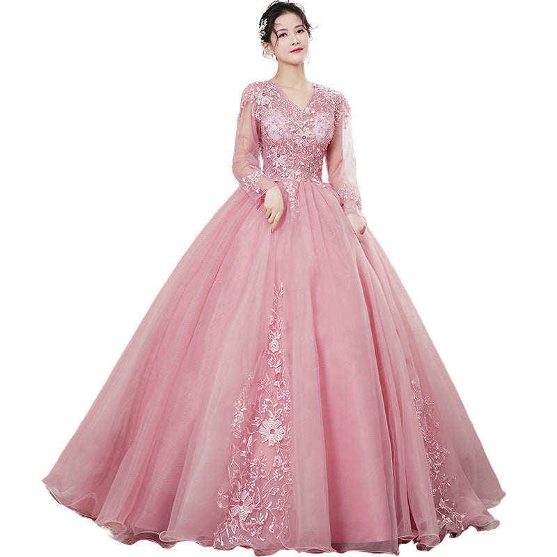 wedding dress pink dress dance evening dress long skirt for dinner