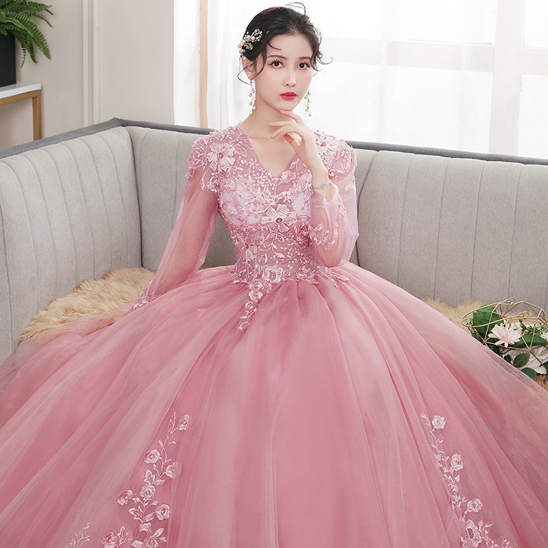 wedding dress pink dress dance evening dress long skirt for dinner