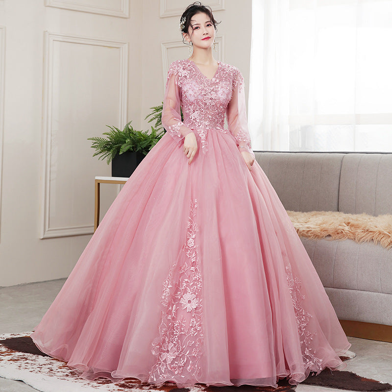 wedding dress pink dress dance evening dress long skirt for dinner