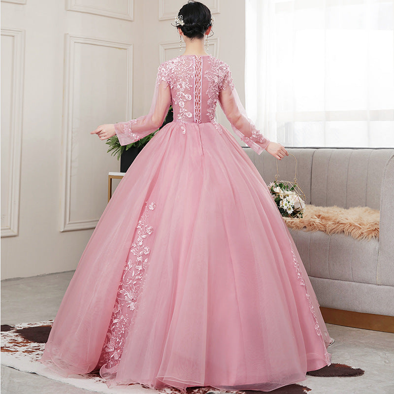 wedding dress pink dress dance evening dress long skirt for dinner