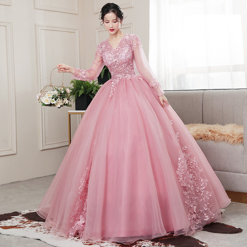 wedding dress pink dress dance evening dress long skirt for dinner