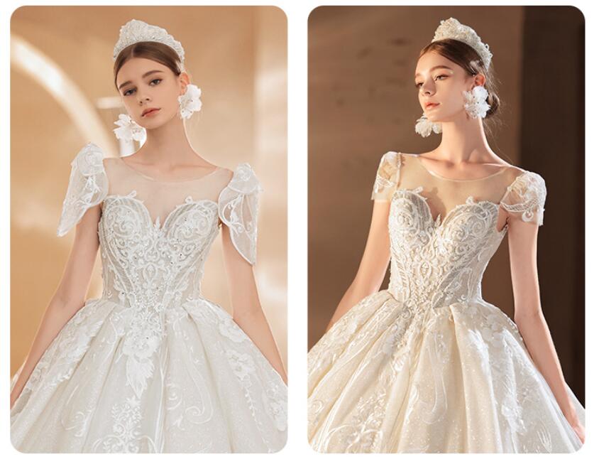 Wedding dress 2022 new summer French palace wind drag tail luxury senior temperament show thin