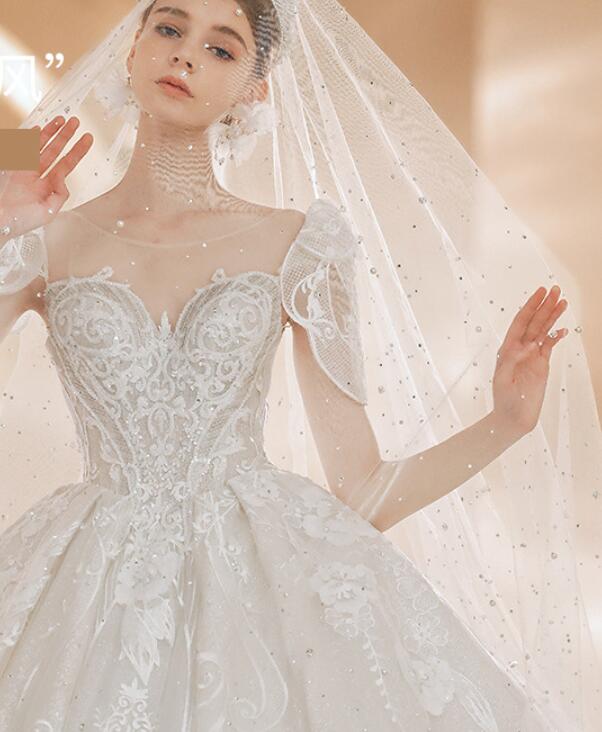 Wedding dress 2022 new summer French palace wind drag tail luxury senior temperament show thin