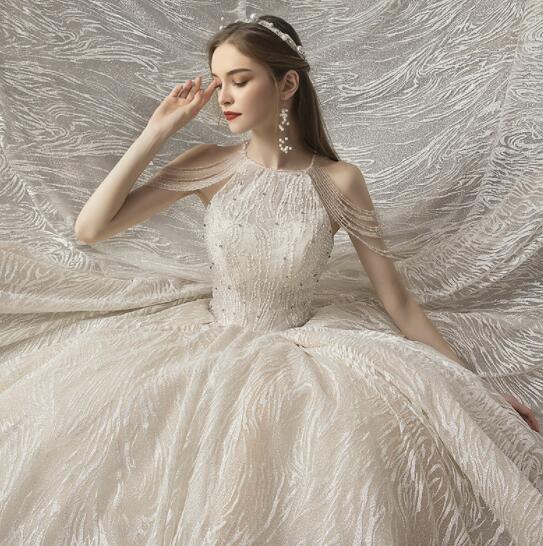 Pricess dress same main wedding dress 2022 new bride tail sen princess Dream sky French small super fairy