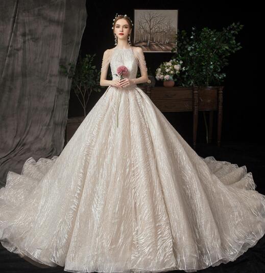 Pricess dress same main wedding dress 2022 new bride tail sen princess Dream sky French small super fairy