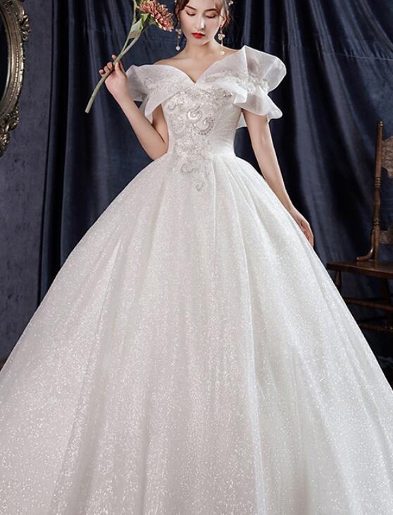 Light wedding dress 2022 New bride champagne super fairy Dream sen temperament a simple shoulder